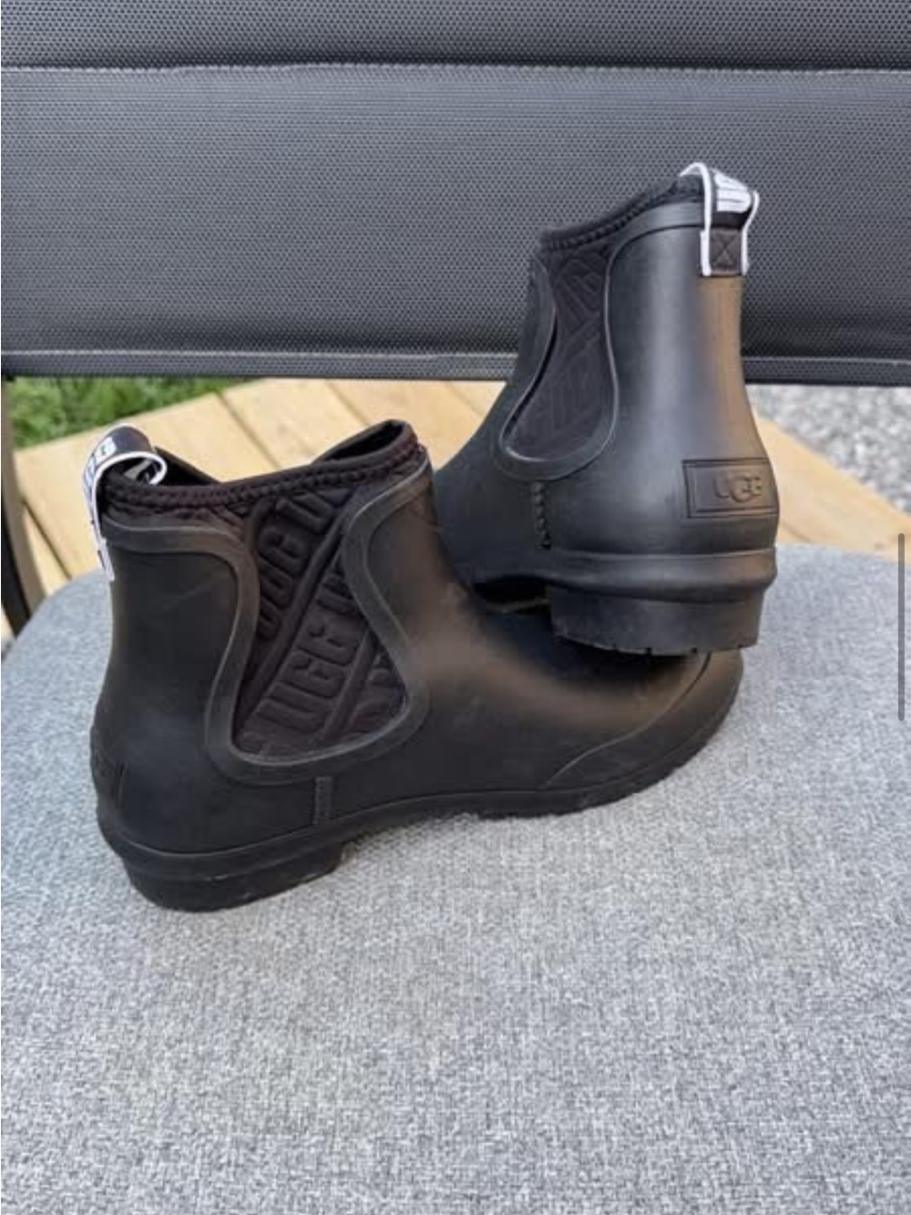 UGG Black Chelsea Rain Ankle Boots